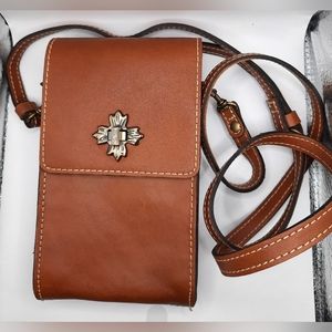Patricia Nash Tan Leather Crossbody Purse Bag